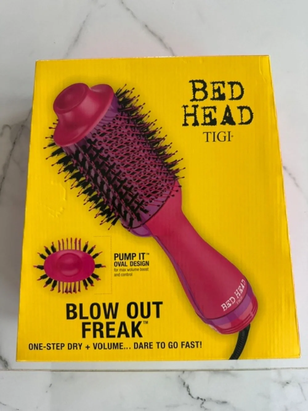 Bed Head TIGI Blow Out Freak One Step Hair Dryer & Volumizer Oval Brush Pink NIB